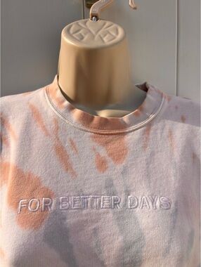 For Better Days Tie-Dye Pastel Crewneck Sweatshirt Organic Cotton | Size Medium